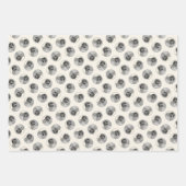 Keeshond Malen 2 Keeshonden Original Hunde Kunst Geschenkpapier Set (Vorderseite)