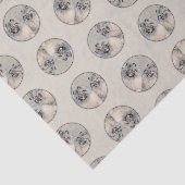 Keeshond Malen 2 Keeshonden Original Hunde Kunst Seidenpapier (Ausschnitt)