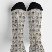 Keeshond Malen 2 Keeshonden Original Hunde Kunst Socken (Oben)