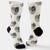 Keeshond Malen 2 Keeshonden Original Hunde Kunst Socken (Gewinkelt)