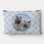 Keeshond Malen 2 Keeshonden Original Hunde Kunst Zubehörtasche (Rückseite)