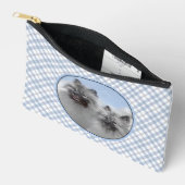 Keeshond Malen 2 Keeshonden Original Hunde Kunst Zubehörtasche (Offen)