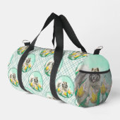 Keeshond Malerei in Tulips Niedliche Original Hund Duffle Bag (Rechte Ecke)