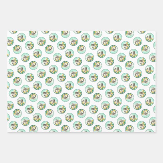 Keeshond Malerei in Tulips Niedliche Original Hund Geschenkpapier Set (Vorderseite 2)