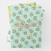 Keeshond Malerei in Tulips Niedliche Original Hund Geschenkpapier Set (Beispiel)