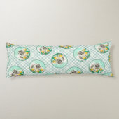 Keeshond Malerei in Tulips Niedliche Original Hund Seitenschläferkissen (Rückseite)