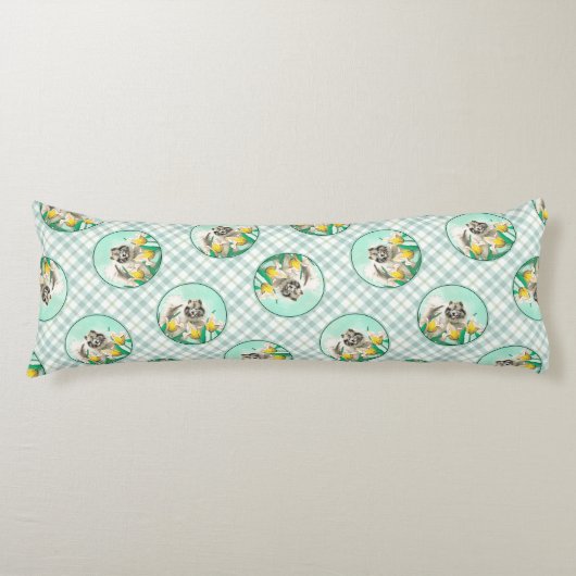 Keeshond Malerei in Tulips Niedliche Original Hund Seitenschläferkissen (Vorderseite)