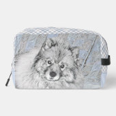 Keeshond-Malerei Kees Niedliche Original-Haustier- Waschbeutel (Rückseite)