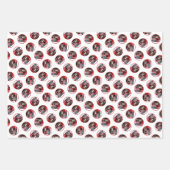 Keeshond Malerei Weihnachten Alter roter LKW Hunde Geschenkpapier Set (Vorderseite 2)