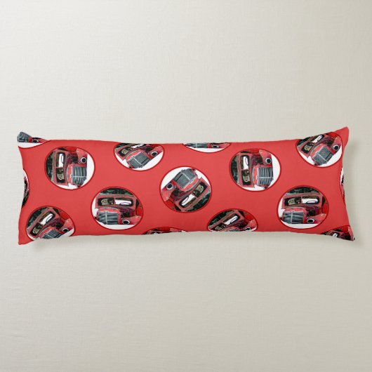 Keeshond Malerei Weihnachten Alter roter LKW Hunde Seitenschläferkissen (Rückseite)