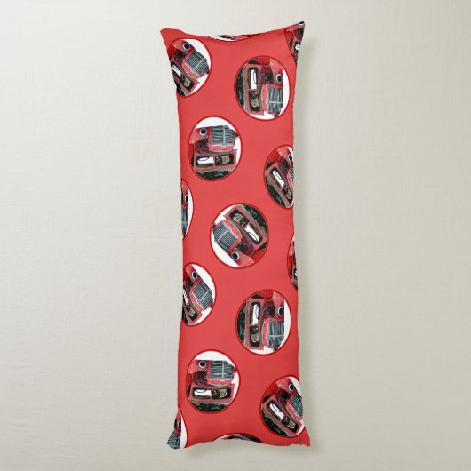 Keeshond Malerei Weihnachten Alter roter LKW Hunde Seitenschläferkissen (Rückseite (Vertikal))