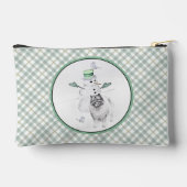 Keeshond Malerei Weihnachten Snowman Pet Dog Art Zubehörtasche (Rückseite)