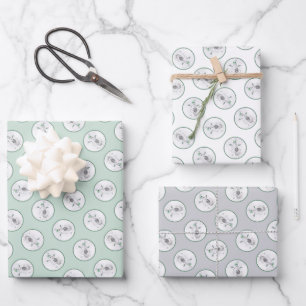 Keeshond Malerei Weihnachts Schneemann Haustier Hu Geschenkpapier Set