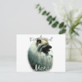 Keeshond Mama 2 Postkarte (Stehend Vorderseite)