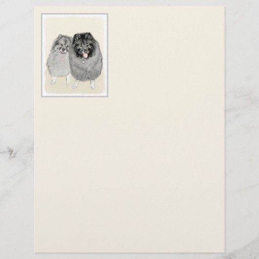 Keeshond Mama and Son Painting - Originelle Hundek (Vorderseite)