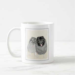 Keeshond Mama and Son Painting - Originelle Hundek Kaffeetasse