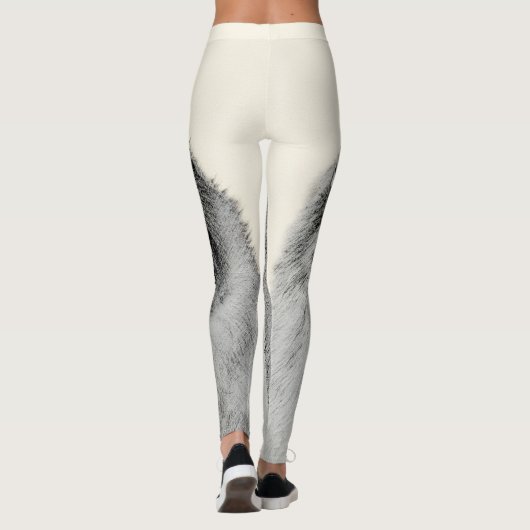 Keeshond Mama and Son Painting - Originelle Hundek Leggings (Rückseite)