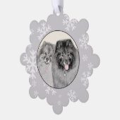 Keeshond Mama and Son Painting - Originelle Hundek Ornament Karte (Linke Ecke)