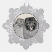 Keeshond Mama and Son Painting - Originelle Hundek Ornament Karte (Vorderseite)