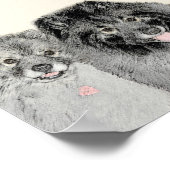Keeshond Mama and Son Painting - Originelle Hundek Poster (Ecke)