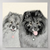 Keeshond Mama and Son Painting - Originelle Hundek Poster (Vorne)