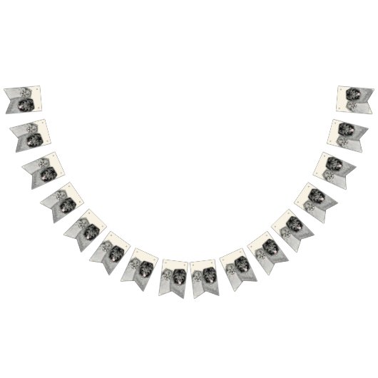 Keeshond Mama and Son Painting - Originelle Hundek Wimpelkette (Alle)