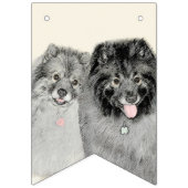 Keeshond Mama and Son Painting - Originelle Hundek Wimpelkette (Erste Fahne)