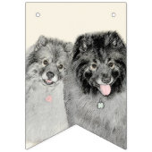 Keeshond Mama and Son Painting - Originelle Hundek Wimpelkette (Dritte Fahne)
