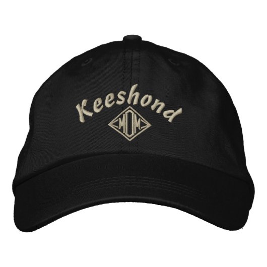 Keeshond Mama Geschenke Bestickte Baseballkappe (Vorderseite)