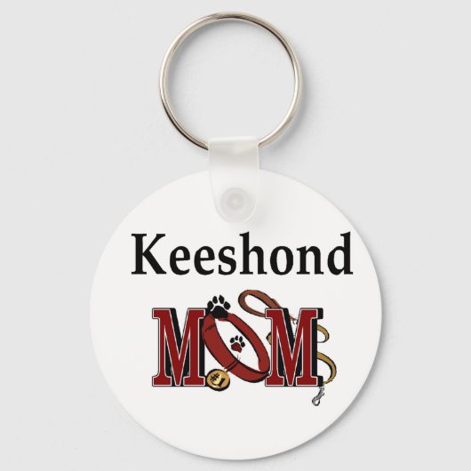Keeshond MAMA Geschenke Schlüsselanhänger (Vorderseite)