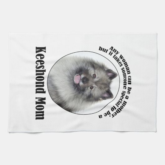 Keeshond-Mama Geschirrtuch (Horizontal)