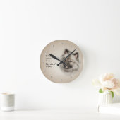 Keeshond-Mama-Uhr Runde Wanduhr (Zuhause)