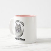 Keeshond-Mama Zweifarbige Tasse (Vorderseite Links)