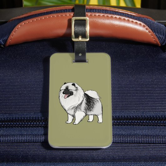 Keeshond mit anpassbarem Text Gepäckanhänger (Vorderseite Insitu 2)