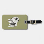 Keeshond mit anpassbarem Text Gepäckanhänger (Vorderseite horizontal)