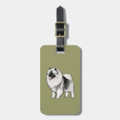 Keeshond mit benutzerdefinierbarem Text Gepäckanhänger (Vorderseite vertikal)