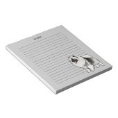 Keeshond mit benutzerdefinierbarem Text Notizblock (angewinkelt)