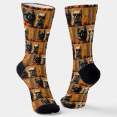 Keeshond mit Herz-Rose Valentinstag Socken (Gewinkelt)