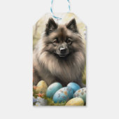 Keeshond mit Ostereiern Geschenkanhänger (Rückseite)