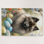 Keeshond mit Ostereiern Puzzle (Horizontal)