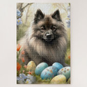 Keeshond mit Ostereiern Puzzle (Vertikal)