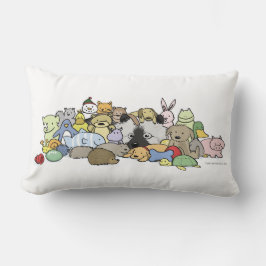 Keeshond mit Spielwaren Lendenkissen