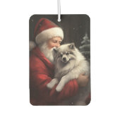 Keeshond mit Weihnachtsfeiern Autolufterfrischer (Vorderseite)