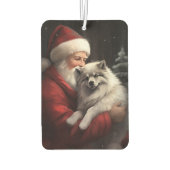 Keeshond mit Weihnachtsfeiern Autolufterfrischer (Rückseite)