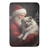 Keeshond mit Weihnachtsfeiern Badematte (Vorderseite Vertikal)