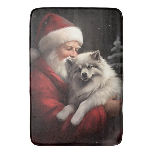 Keeshond mit Weihnachtsfeiern Badematte (Vorderseite Vertikal)