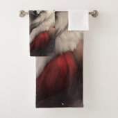 Keeshond mit Weihnachtsfeiern Badhandtuch Set (Insitu)