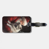 Keeshond mit Weihnachtsfeiern Gepäckanhänger (Rückseite horizontal)
