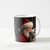 Keeshond mit Weihnachtsfeiern Kaffeetasse (VorderseiteRechts)