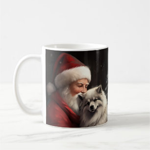 Keeshond mit Weihnachtsfeiern Kaffeetasse